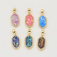 1 Piece 10*19mm 22*10mm Copper Zircon 18K Gold Plated Geometric Polished Pendant main image 9