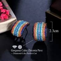 1 Pair Hip-hop Ethnic Style Tropical Rainbow Plating Inlay Copper Zircon White Gold Plated Rhodium Plated Ear Studs main image 2