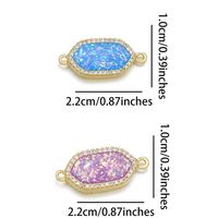 1 Piece 10*19mm 22*10mm Copper Zircon 18K Gold Plated Geometric Polished Pendant main image 5