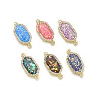 1 Piece 10*19mm 22*10mm Copper Zircon 18K Gold Plated Geometric Polished Pendant main image 7