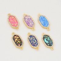 1 Piece 10*19mm 22*10mm Copper Zircon 18K Gold Plated Geometric Polished Pendant main image 8