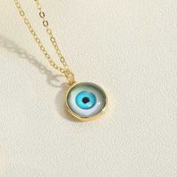 Vintage Style Simple Style Commute Eye Copper Plating Inlay Resin 14k Gold Plated Pendant Necklace sku image 4