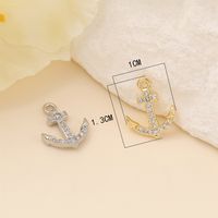 Navy Style Anchor Copper Plating Metal Inlay Zircon 18k Gold Plated White Gold Plated Jewelry Accessories main image 2