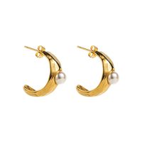 1 Pair French Style Simple Style Solid Color Stainless Steel Ear Studs sku image 1