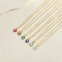 Wholesale Vintage Style Simple Style Round Copper Plating Inlay Zircon Pendant Necklace main image 9