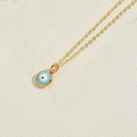 Wholesale Vintage Style Simple Style Round Copper Plating Inlay Zircon Pendant Necklace sku image 4