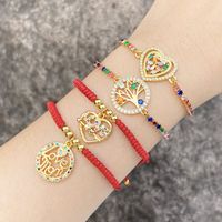 Modern Style Simple Style Love Heart Shape Copper Plating Inlay Zircon 18k Gold Plated Bracelets main image 1