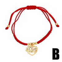 Modern Style Simple Style Love Heart Shape Copper Plating Inlay Zircon 18k Gold Plated Bracelets main image 5