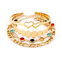 Ig Style Glam Heart Shape Alloy Plating Rhinestones Women's Bracelets main image 1