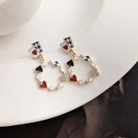 1 Pair Simple Style Geometric Inlay Alloy Zircon Drop Earrings sku image 1