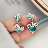 1 Pair Simple Style Classic Style Heart Shape Plating Alloy Gold Plated Drop Earrings main image 3