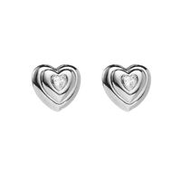 1 Pair Modern Style Simple Style Heart Shape Inlay Copper Zircon Ear Studs sku image 4