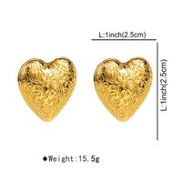 1 Pair Modern Style Simple Style Heart Shape Inlay Copper Zircon Ear Studs main image 3
