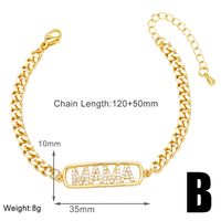 Style Moderne Style Simple Lettre Forme De Cœur Le Cuivre Placage Incruster Zircon Plaqué Or 18k Bracelets sku image 2