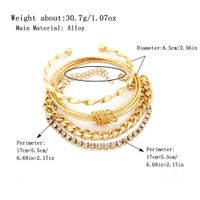 Style Ig Rétro Style Coréen Cercle Alliage Placage Incruster Strass Femmes Bracelets main image 2