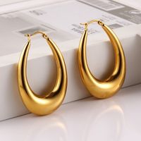 1 Pair Casual Classic Style U Shape Plating 304 Stainless Steel 14K Gold Plated Hoop Earrings main image 4