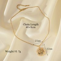 Wholesale Simple Style Cheetah Print Stainless Steel Brass Plating Inlay 18K Gold Plated Zircon Pendant Necklace main image 2