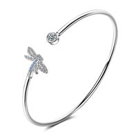 Ig Style Heart Shape Dragonfly Butterfly Copper Rhinestones Bangle main image 4