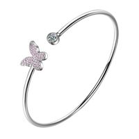 Ig Style Heart Shape Dragonfly Butterfly Copper Rhinestones Bangle main image 5
