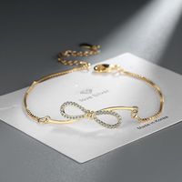 Wholesale Fairy Style Elegant Lady Bow Knot Copper Inlay Zircon Bracelets main image 3