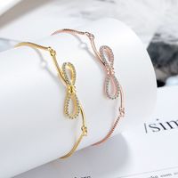 Wholesale Fairy Style Elegant Lady Bow Knot Copper Inlay Zircon Bracelets main image 1