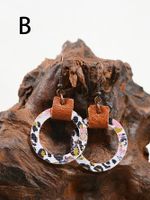 1 Pair Casual Ethnic Style Leopard Hollow Out Pu Leather Artificial Leather Drop Earrings main image 6