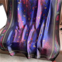 Adults French Style Modern Style Leopard Satin Printing Silk Scarf Shawl main image 5