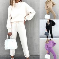 Women's Long Sleeve Women's Hoodies Sets Casual Simple Style Solid Color main image 1