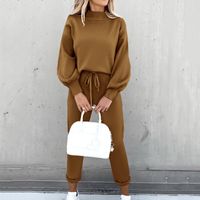 Women's Long Sleeve Women's Hoodies Sets Casual Simple Style Solid Color main image 2