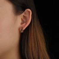 1 Pair Simple Style Geometric Inlay Copper Zircon Earrings main image 4