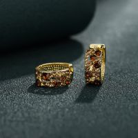 1 Pair Simple Style Geometric Inlay Copper Zircon Earrings main image 1