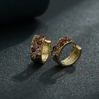 1 Pair Simple Style Geometric Inlay Copper Zircon Earrings main image 3