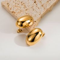 1 Pair Vintage Style Simple Style Round Plating Three-dimensional Stainless Steel 14k Gold Plated Ear Studs main image 5