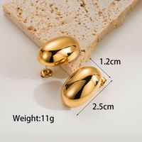 1 Pair Vintage Style Simple Style Round Plating Three-dimensional Stainless Steel 14k Gold Plated Ear Studs main image 3