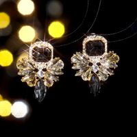 1 Pair Shiny Butterfly Inlay Alloy Rhinestones Zircon Drop Earrings sku image 1