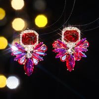 1 Paire Brillant Papillon Incruster Alliage Strass Zircon Boucles D'oreilles sku image 3