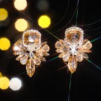 1 Par Brillante Mariposa Embutido Aleación Diamantes De Imitación Circón Pendientes De Gota sku image 2