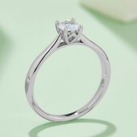 Classical Wedding Geometric Sterling Silver Plating Hollow Out Inlay Moissanite Rhodium Plated Silver Plated Rings main image 4