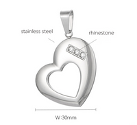 1 Piece Stainless Steel Artificial Diamond 18K Gold Plated Heart Shape main image 2