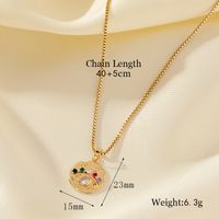 Wholesale Simple Style Devil's Eye Stainless Steel Brass Plating Inlay 18K Gold Plated Zircon Pendant Necklace main image 2