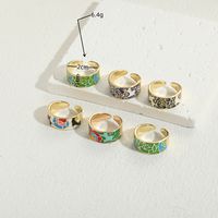 Elegant Luxurious Flower Copper Plating Inlay Zircon 14k Gold Plated Open Rings main image 9