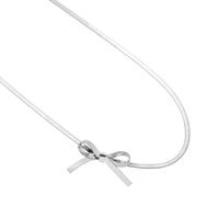 Vintage Style Simple Style Solid Color Bow Knot Stainless Steel Plating 18k Gold Plated Necklace sku image 4