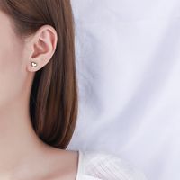 1 Pair Simple Style Heart Shape Epoxy Copper Ear Studs main image 3