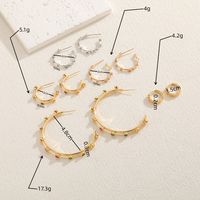 1 Pair Elegant Solid Color Plating Inlay Copper Zircon 14k Gold Plated Ear Studs main image 9