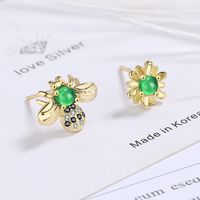 1 Pair Lady Modern Style Classic Style Sun Bee Inlay Copper Zircon Ear Studs main image 5