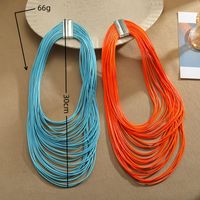 Exaggerated Solid Color Alloy Wax Line Wholesale Necklace main image 8