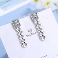 1 Paire Style Simple Style Classique Géométrique Incruster Le Cuivre Strass Boucles D'oreilles main image 6