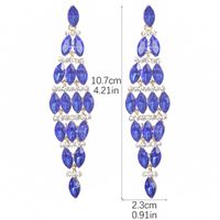 1 Pair Elegant Geometric Inlay Alloy Rhinestones Zircon Drop Earrings main image 2
