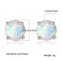 1 Pair Elegant Vacation Simple Style Geometric Copper Artificial Gemstones Opal White Gold Plated Ear Studs main image 2