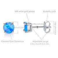 1 Pair Elegant Vacation Simple Style Geometric Copper Artificial Gemstones Opal White Gold Plated Ear Studs main image 3